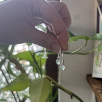 Silver kyanite hoops