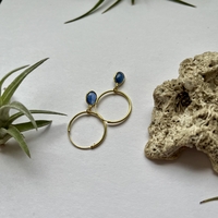 Gold plated kyanite hoops