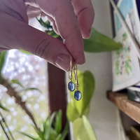 Gold plated kyanite hoops
