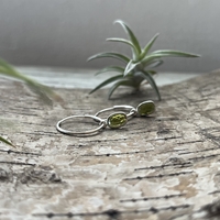 Green tourmaline hoops