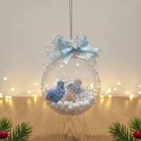 Коледна топка с керамично бебе