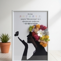 Подарък за Логопед-картина със скандинавски мъх