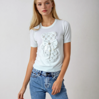 Embroidered Teddy Bear T-Shirt with Luxurious Details
