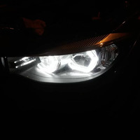 Диодни Ангелски Очи за BMW F30 F31 - U-Design - с два цвята и функция мигач (бял и жълт)
