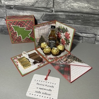 Коледна експлодираща кутия с бонбони и уиски