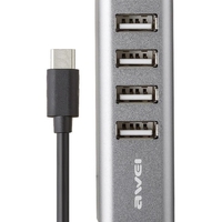 Адаптер USB 2.0 хъб с 4 порта - Тип-C - CL -122T - AWEI - 888070