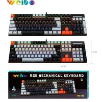 Кабелна игрална клавиатура - LED RGB - WB-680 - Weibo - 653675