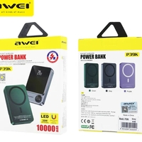 Външна батерия с магнитно зареждане - P39K - 10.000mah - 20W - AWEI - 005500 - Сива