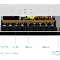 Трансформатор AC-DC - 220V към 5V - 40A - 200W - 605402