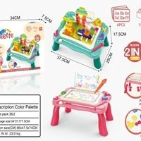 Детска масичка 2в1 – Дъска за рисуване и конструиране - 669-25A - 313431 - Син