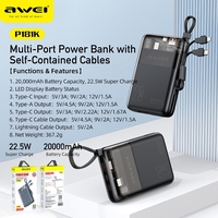 Външна батерия - P181K - 20.000mah - 22.5W - AWEI - 004817