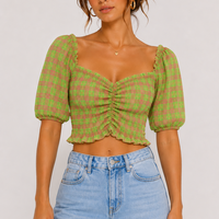 ASOS DESIGN кариран къс топ • EU 38