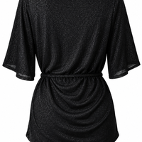 Vero Moda Черна блуза с колан и • M