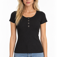 PIECES PCKITTE дамски рипсен топ • XS