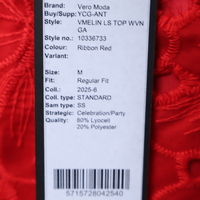 Vero Moda Бродирана блуза Ribbon Red • M