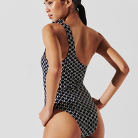 Karl Lagerfeld Monogram Tie Cheeky Swimsuit • S