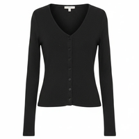 Levi’s черна рипсена блуза Slim Fit с копчета - S