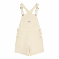 Levi’s Cream Denim Dungaree Shorts • XS