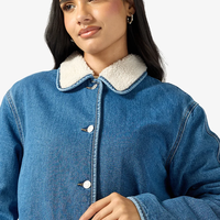 ONLY дънково яке с teddy подплата Oversized • M