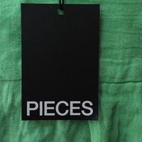 PIECES Зелена ленена риза • S