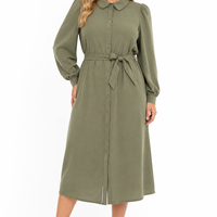 Vero Moda риза рокля с колан • L