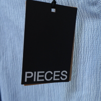 PIECES Светлосиня блуза с буфан ръкави • M