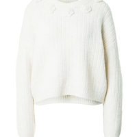 Vero Moda бял пуловер с цветя • L