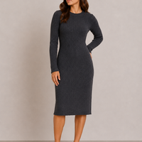 Vero Moda Плетена рокля с дълъг ръкав • L
