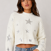Nasty Gal Cropped пуловер на звезди • M