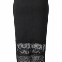 Vero Moda Boutique Черна сатенена пола с дантела • M