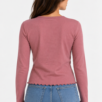 ONLY Ina рипсена блуза Rose Brown • M