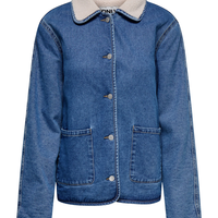 ONLY дънково яке с teddy подплата Oversized • M