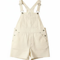 Levi’s Cream Denim Dungaree Shorts • XS