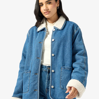 ONLY дънково яке с teddy подплата Oversized • M