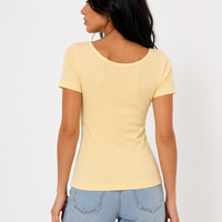 Pieces рипсен топ Pale Banana • S