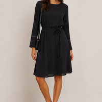Vero Moda Черна рокля с колан • M