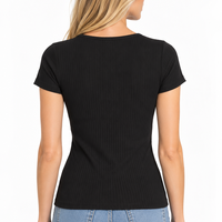 PIECES PCKITTE дамски рипсен топ • XS