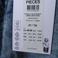 Pieces Светлосини прави дънки • W27/32