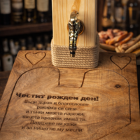 Дървен диспенсър за ракия с чешмичка – 3