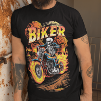 Стилна тениска с уникален дизайн – мотор BIKER