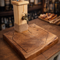 Дървен диспенсър за ракия с чешмичка – 3