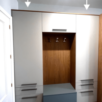 Модул за антре и коридор „Гардероб с рафтове + шкаф + чекмедже“