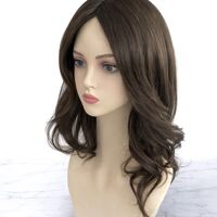 /ПРЕМИУМ/ Тупе - 100% естествен косъм - Светло кестеняво (вълни)