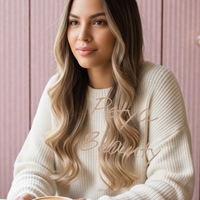 /ПРЕМИУМ/ HALO екстеншън от 1 част в цвят - ОМБРЕ ЧЕРНО/КАФЯВО ВЪЛНИ