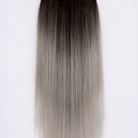 Комплект екстеншън от 7 части - ОМБРЕ СИВО С ТЪМЕН КОРЕН