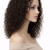 /ПРЕМИУМ/ Тупе - 100% естествен косъм - Натурално кафяво (къдрици)