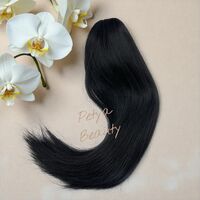 PREMIUM - Луксозна опашка - ЧЕРНО 55см с мрежа и ластик