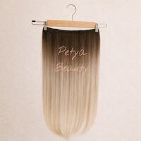 /ПРЕМИУМ/ Цял ред екстеншън от 1 част в цвят - Рус с естествен корен