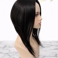 Тупе - 100% естествен косъм – Модел СТАНДАРТ - Тъмно кафяво към черно (N2) 45см