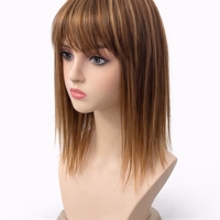 Тупе - 100% естествен косъм – Модел МИНИ - Кафяво с кичури